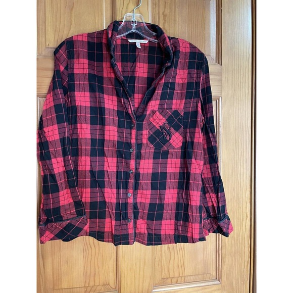 Victoria's Secret Plaid Flannel Long Sleeve Holiday Pajama Set Womens Size XS - Picture 2 of 7